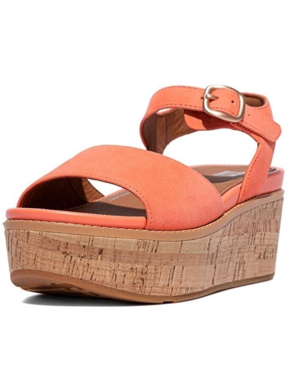 FITFLOP Eloise Coral Platform Slingback Wedge Suede Leather Sandals SIZE 8.5 NWT